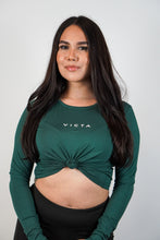 Load image into Gallery viewer, Essential Long Sleeve Crop – Teal Green