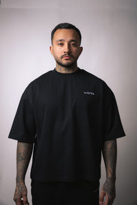 Canvas Crop Boxy Tee – Black