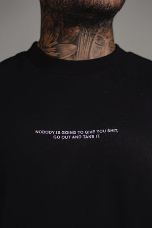 "TAKE IT" OVERSIZED TEE –  BLACK