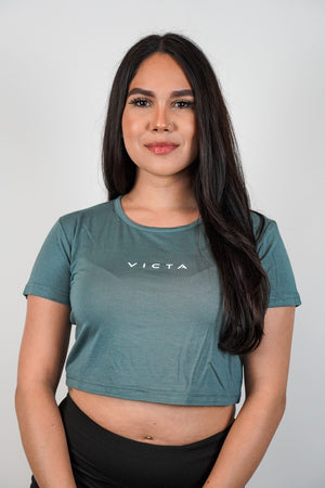 ESSENTIAL BAMBOO CROP TOP – STONE BLUE