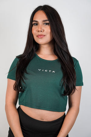 ESSENTIAL BAMBOO CROP TOP – TEAL