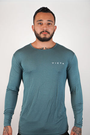 ESSENTIAL BAMBOO LONG SLEEVE – STONE BLUE